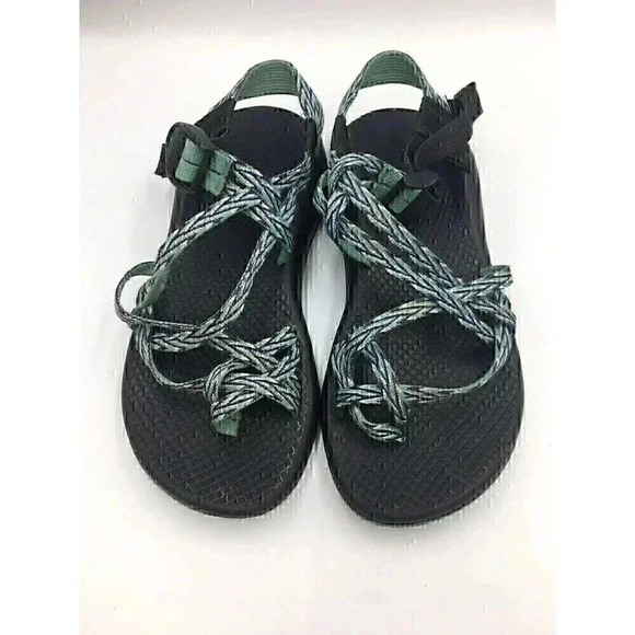 Womens CHACO ZX2 Classic Sz 7 Angular Teal Green Outdoor Strap Sandals Toe Loop - Picture 6 of 7